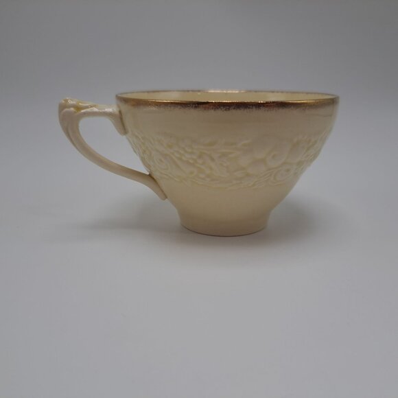 Crown Ducal Florentine Bone China Multicolor Floral Interior Embossed Gilt Band - Picture 1 of 12